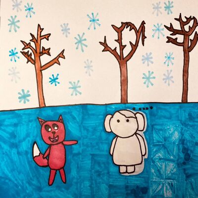 冬日成語故事 - 雪白的動物森林