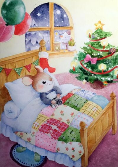 给圣诞老爷爷拍照