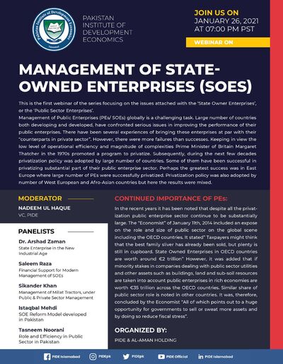 Webinar on "Management of State-Owned Enterprises’ (SOEs)"