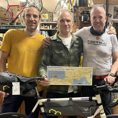 Stefano Bortolot e Paolo Lovat in bici da Longarone a Finisterre per i bambini di Casa Pollicino!