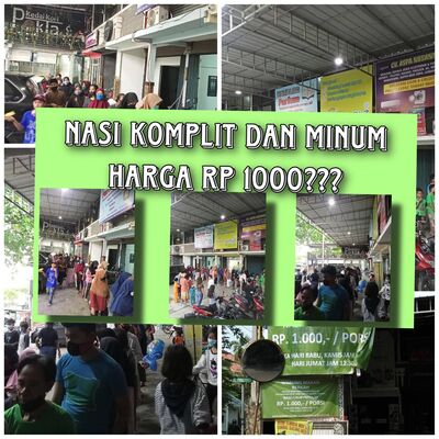 Warung Berkah, Nasi Komplit dan Minum Hanya Rp 1000 ?