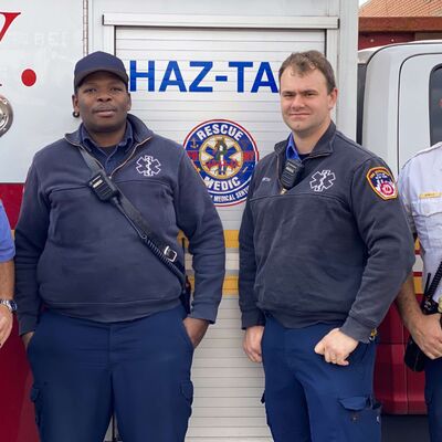 Treating trapped patients at a building collapse with FDNY Rescue Paramedics Lt. Paul Ardizzone, Hugh Smith and Shewain George