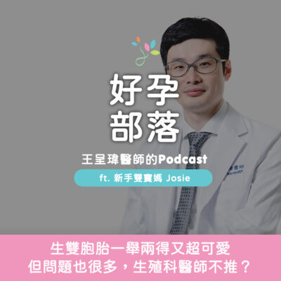 生雙胞胎一舉兩得又超可愛，但問題很多 生殖科醫師不推？ ft. 新手雙寶媽Josie｜好孕部落第二季 Ep. 16