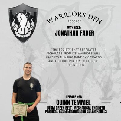 Episode 91 – Quinn is a UTKM Green Belt, and is a Mechanical Engineer who has worked on Particle Accelerators and Solar Panels