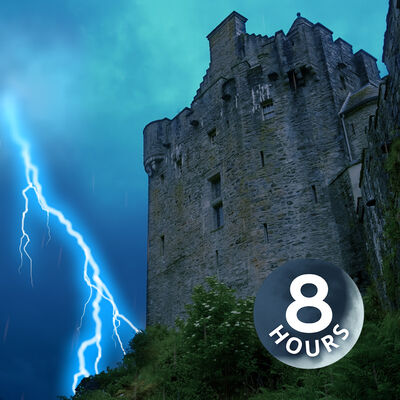 Château entouré de pluie et d’orages | Bruit blanc d’averse pour dormir ou étudier (8 heures)