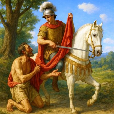 San Martino non ha solo dato metà mantello al povero...