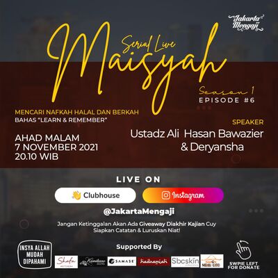 LEARN & REMEMBER [SERIAL MAISYAH EPS.6] w/ Ustadz Ali Hasan Bawazier dan Deryansha