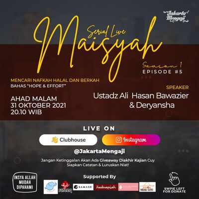 HOPE & EFFORT [SERIAL MAISYAH EPS.5] w /Ustadz Ali Hasan Bawazier dan Rezie Ruseimy