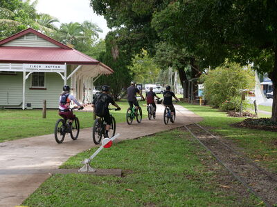 Turning abandoned railway line into cycling trail and hollow log homes for fish