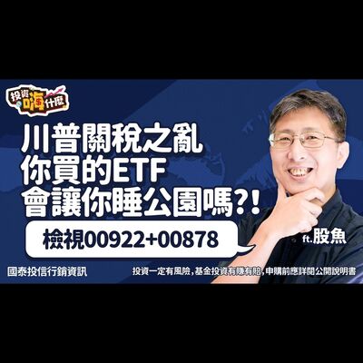 川普關稅之亂，趁機檢視你買的ETF會不會讓你睡公園?！高股息ETF #00878 + 巿值ETF #00922 搭配效果如何！【股魚嗨什麼】EP130 ft.股魚《投資嗨什麼》