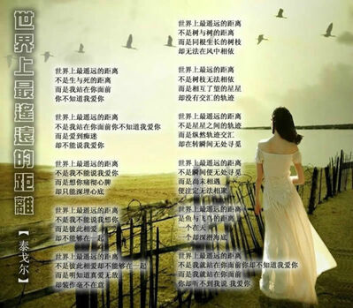 世界上最远的距离   作者：泰戈尔    朗诵：一剑