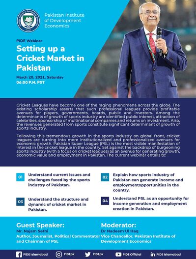 Webinar on "Setting up a Cricket Market in Pakistan"