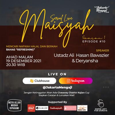 REFRESHING [SERIAL MAISYAH EPS.10] w/ Ustadz Ali Hasan Bawazier dan Deryansha