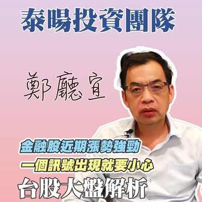 金融股近期漲勢強勁  一個訊號出現就要小心【20240714】鄭廳宜台股大盤分析🧑🏻‍🏫#台積電#元大金#金融股大漲#信越#新應材#先進光大漲